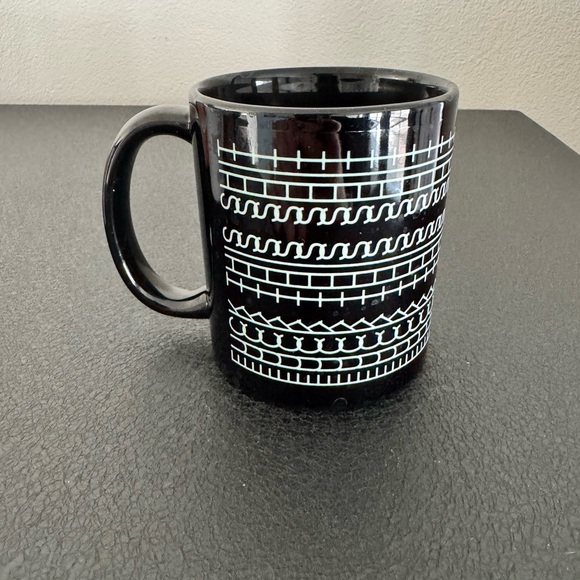 Other - Black Ceramic Mug with Pattern